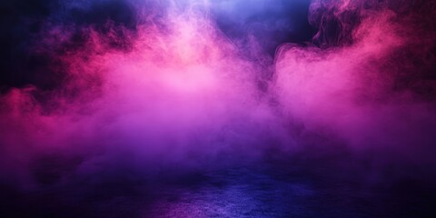 Poster - Abstract Smoke Background with Neon Lighting