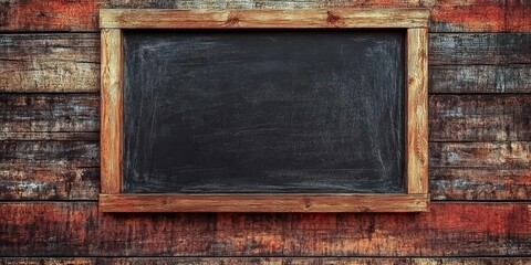 Wall Mural - Vintage Blackboard on Weathered Wood