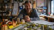 © vlntn - Architect with Model in Studio