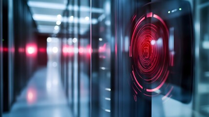 Poster - biometric access control systems in a state of the art data center featuring fingerprint scanners ir