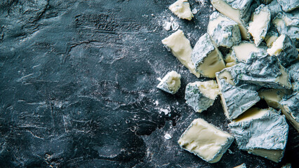 Pieces of blue cheese