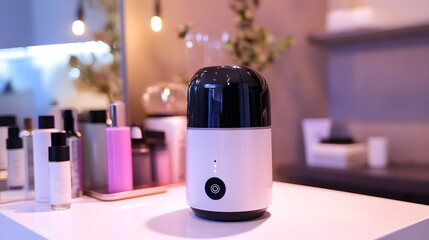 Poster - cutting edge connected skincare gadget providing real time skin analysis and condition monitoring de