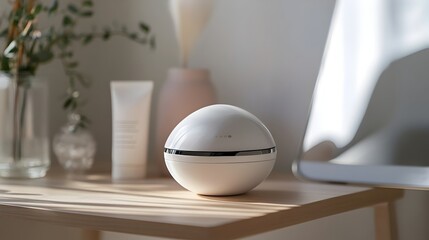 Poster - advanced connected skincare device showcasing real time analysis and monitoring of skin condition wi