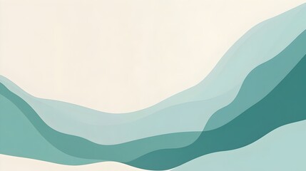 Poster - Serene Teal and Mint Blended Minimalist Slide Background   Soft Elegant and Contemporary Abstract Graphic Design for Presentations Websites and Brochures