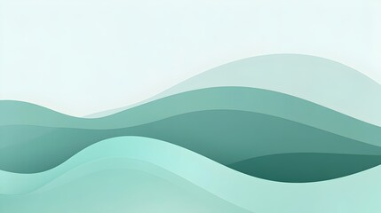 Poster - Elegant and Calming Minimalist Teal and Mint Green Gradient Slide Background with Blank Center Space for Presentations Designs and Wallpapers