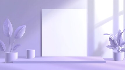 Poster - Elegant and Minimalistic Slide Background in Soft Lavender Tones with a Blank Center Space Ideal for Presentations Web Layouts or Creative Digital Projects