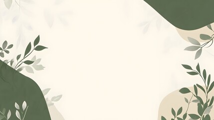 Poster - Minimalist and Geometric Slide Background with Contrasting Forest Green and Light Beige Colors Leaving the Center Blank for Text or Graphic Content Overlay