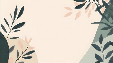 Poster - Minimalistic and Elegant Slide Background Design with Contrasting Forest Green and Light Beige Tones Leaving Ample Blank Space for Content Placement