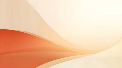 Poster - Minimalistic slide background with a warm color palette consisting of orange light yellow soft peach and pale white tones leaving the center space blank for content placement