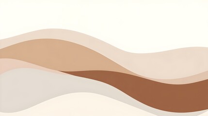 Poster - Minimalist Slide Background with Warm Brown Soft Taupe Light Cream and Pale Grey Tones Leaving a Blank Center Space for Content