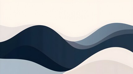Poster - Elegant and Minimalist Slide Background Featuring Soft Shades of Deep Blue Navy Light Grey and Pale White Tones Creating a Blank Canvas for Content