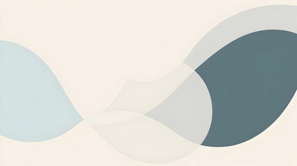 Poster - A of a minimalistic slide background featuring a clean simple design with warm grey soft white light silver and pale blue tones leaving a blank central space for content placement