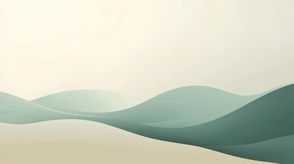 Poster - Minimalist background featuring a clean simple design with soft teal olive and beige color tones  The centered blank space allows for versatile content placement making it perfect for presentations
