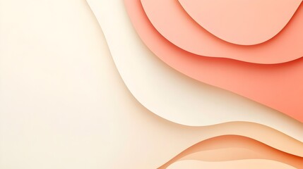 Poster - Soothing Pastel Gradient Background with a Gentle Coral and Cream Palette Leaving a Blank Center Space for Customized Content or Overlays