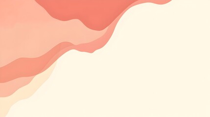 Poster - elegant and minimalistic gradient background with a soft coral and light cream color palette leaving