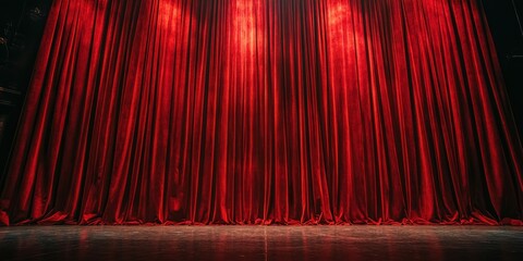 Wall Mural - Red Velvet Curtains on a Stage