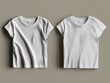 © Petzhy - Two White T-Shirts Mockup on Beige Background.
