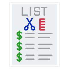 Sticker - Price list Icon