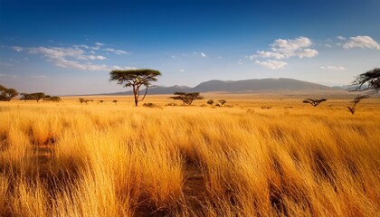 Wall Mural - african savanna yellow grass