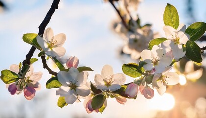 Wall Mural - floral apple blossom tree branches generative ai