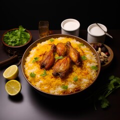 Sticker - desi biryani rice with chicken photo