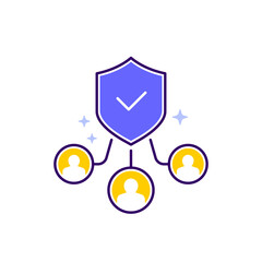 Poster - group insurance icon with a shield and users