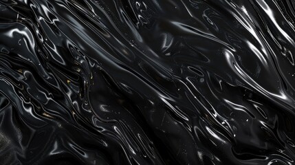 Poster - Black fluid swirling background, generative Ai
