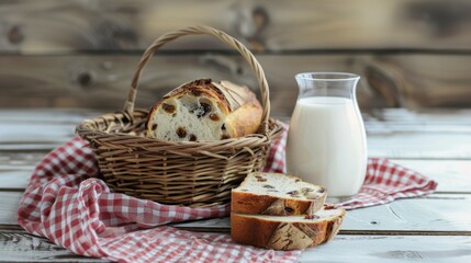 Homemade sliced Raisin bread closeup view