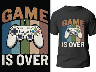 Gaming t shirt design vector for gamer. Vintage gaming pad vector shirt