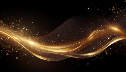 luxurious golden dust waves with glittering particles