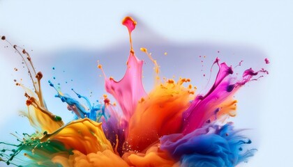 Sticker - colorful splashes abstract art paint