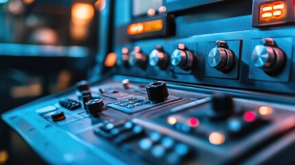 Canvas Print - CNC Machine Control Panel in Use for High-Precision Data Input in Manufacturing