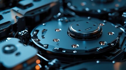Poster - Close-up of a cleaning robotas charging contacts, with focus on the metal plates and connection points.