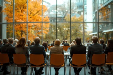 Large Group of Business Meeting, Generative AI