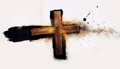 crucifix cross brush strokes