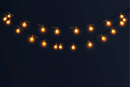 Cute Halloween Theme Lights Garland. Simple orange and black banner hanging party classy decor element.