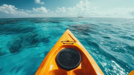 Kayak boat in tropical sea water