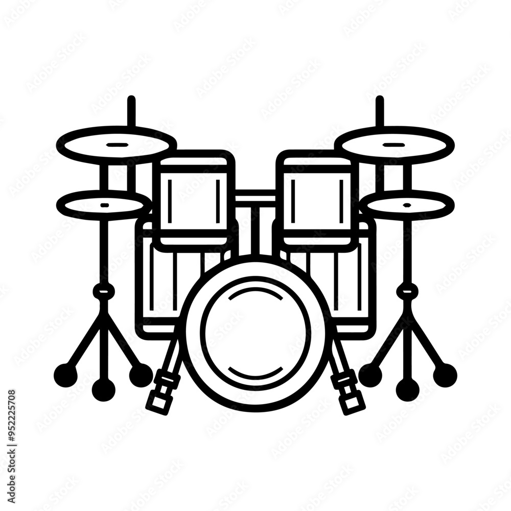 Drums icon or modern line symbol. Vector line art and icon design with ...