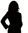 © Ben Kuang - Confident silhouette of a woman in formal attire against a white background.