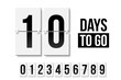 © backup16 - Countdown days to go poster. Count time display with all numbers from zero to nine. Sales or promotion clock. Realistic vector illustration isolated on white.