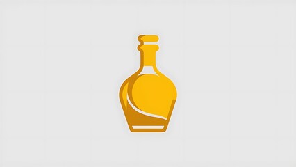 Wall Mural - Alcohol minimal bright yellow material icon