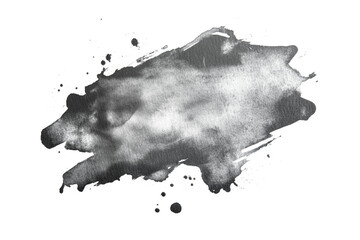 Aufkleber - A dark, textured watercolor blot with uneven edges and subtle shading, created on a transparent background, perfect for enhancing creative and digital designs.