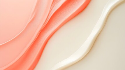 Poster - Soft elegant and modern geometric background in coral and cream tones with a minimalist composition creating a soothing and refined aesthetic for content overlays digital displays website designs