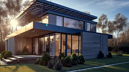 Poster - new contemporary villa with pool