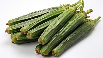 Poster - okra isolated on white background  