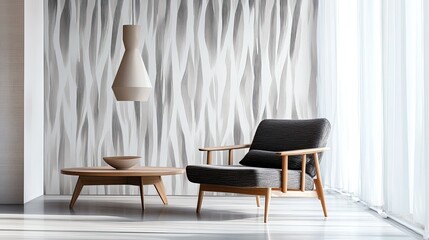 Aufkleber - Modern, geometric wallpaper with bold, abstract designs, making a striking statement in a contemporary space.