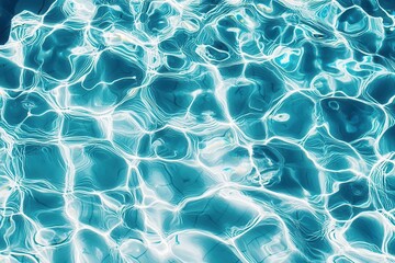 Poster - Abstract Water Reflection with Teal and White Color Pattern