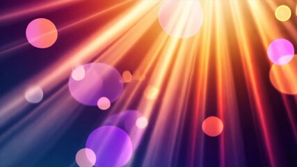 Aufkleber - A colorful, blurry background with a bright sun shining through the center. The sun is surrounded by a lot of small, colorful circles, creating a sense of movement and energy