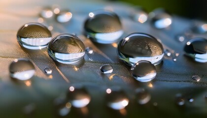 Wall Mural - stunning close pristine water droplets capturing light texture exquisite detail shine reflection clarity nature liquid beauty surface freshness