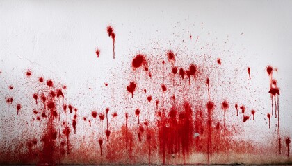 Sticker - scary bloody wall white wall with blood splatter for halloween background